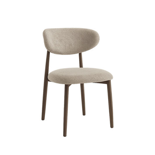 Eetkamerstoel Ronnie – 04 Taupe Bekleding & Walnoothout frame