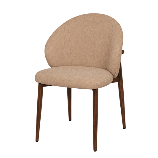 Stoel Bibi | Beige | Metaal poot houtlook (brown) | Japandi stijl