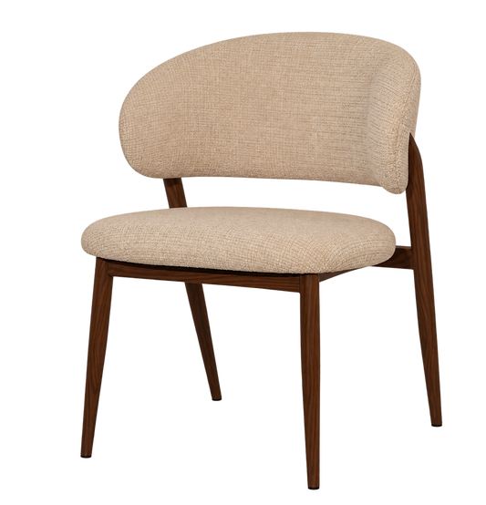 Stoel Coco | Beige Cremona | metalen frame | Japandi stijl