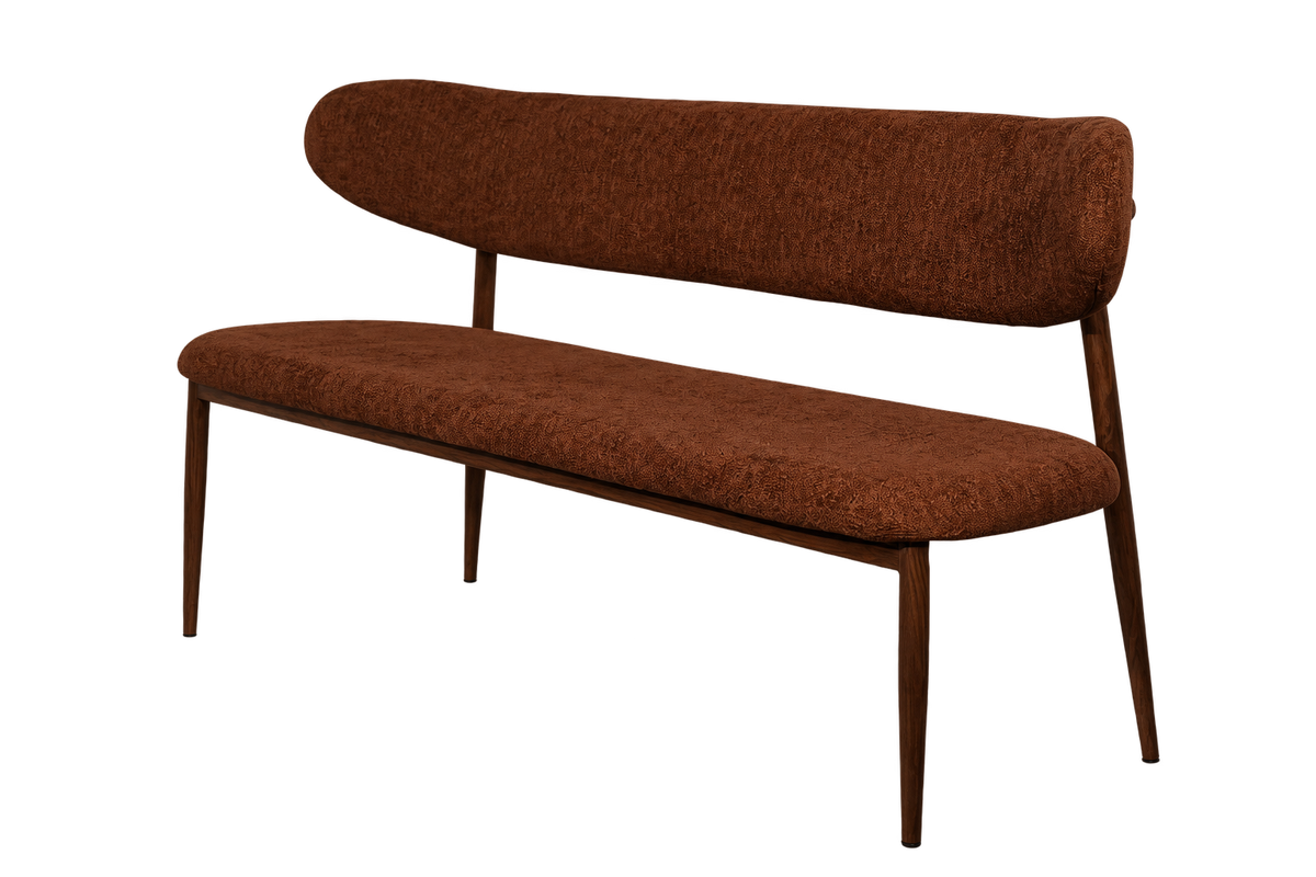 Bankje Kami – 150 cm | Japandi stijl | Metaal frame (brown) | Kleur brown